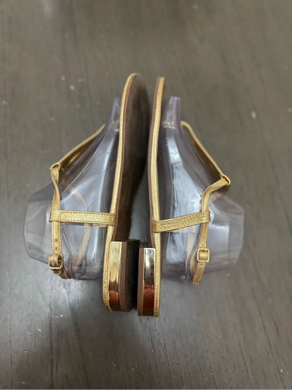 Tory Burch Designer Emmy Metallic Strappy Gold Women's Leather Sandals size W 10